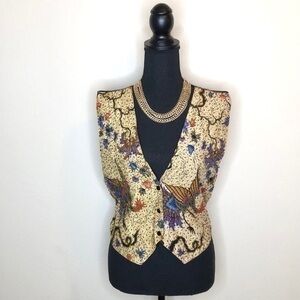 Tan Chho Beaded Sequin Vest Size Medium